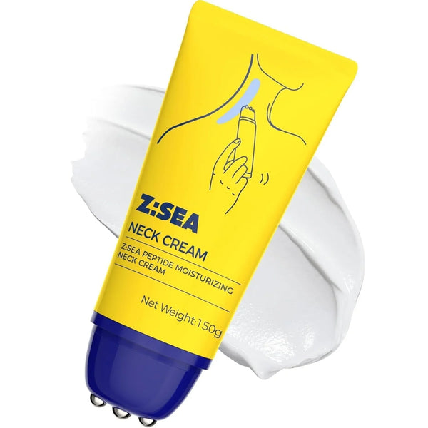 ZSEA neck cream with triple massage rollers to promote blood circulation and enhance absorption for tech neck lines.